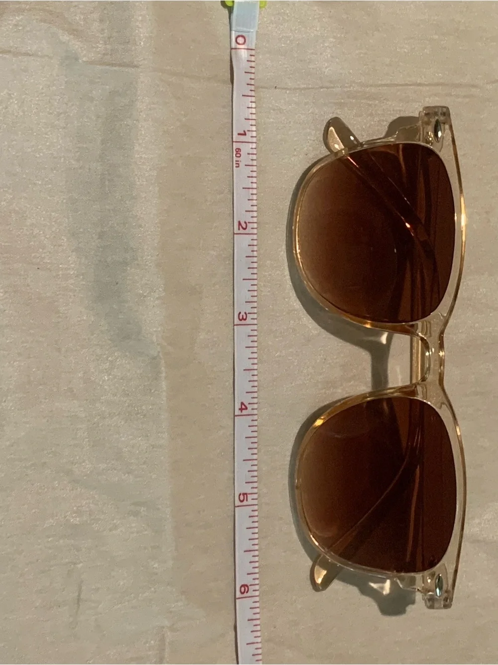 Transparent Frame Sunglasses with Brown Gradient Lenses